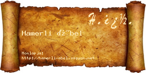 Hamerli Ábel névjegykártya