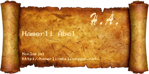 Hamerli Ábel névjegykártya